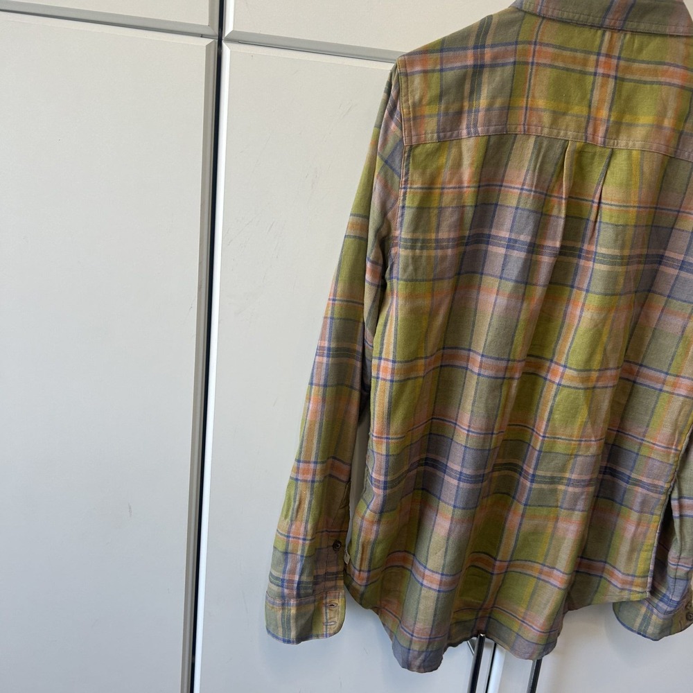 Toad&Co Mens Small Green Purple Plaid Flannel Button Down Shirt Long Sleeve - Picture 11 of 12